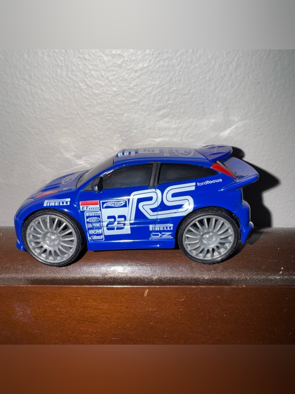 Very Rare Hot Wheels 2002 Ford Focus RS Blue 23 Rear Spoiler Diecast Car